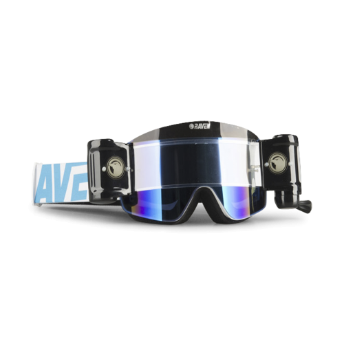 Raven Edge Ice MX Goggles Blue Mirror Roll Off